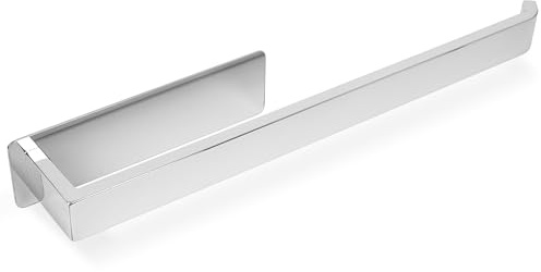 ECENCE Porte-Serviette sans perçage Chrome 38cm - Fixation adhésive, Acier INOX 304 antirouille, idéal pour Salle de Bain et Cuisine