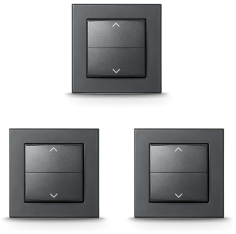 Homematic IP Tasterwippe für Markenschalter – mit Pfeilen, anthrazit, Zubehör für Ihr Homematic IP Smart Home, 156171A0 (Packung mit 3)