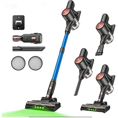 Vexilar V10PRO Akku Staubsauger, Leichter Kabellos Staubsauger mit Touchscreen, Akkusauger für Teppich Hartböden Auto, Blau ﻿