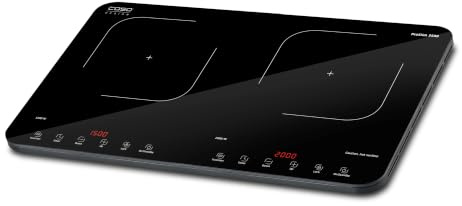 CASO ProSlim 3500, Doppel-Induktionsplatte, 3500 Watt, ultraflach | 10 Leistungsstufen, 10 Temperaturstufen 60 °C bis 240 °C (in 20 °C-Schritten), Timer