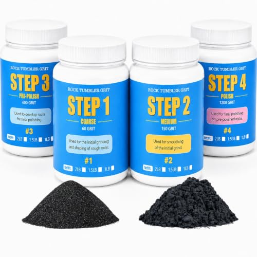 KoolStone Rock Tumbler Grit Kit [2,7 kg], lucidatura fino a [18,1 kg] di rocce, kit di ricarica per lucidatura a 4 fasi, compatibile con tutti i bicchieri Rock