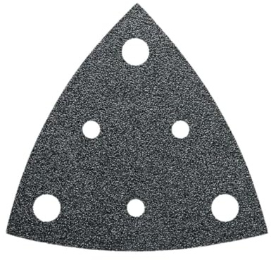 Fein Sanding Sheets with Hook & Loop Attachment - Aluminum Oxide, Full Resin Bond, Multi-Material Use, Perforated, 100 Grit, 3-1/8 Edge Length, 50-Pack - 63717111014
