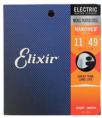 Elixir 12102 Nanoweb Medium E-Gitarrensaite (11-49)