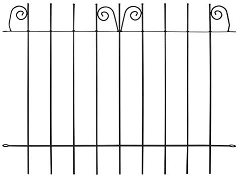 bellissa 1 Stück Teichschutz-Zaun geschmiedet mit nostalgischer Verzierung - 92890 - Dekorativer Zierzaun für Abgrenzungen im Garten - 118 x 90 cm