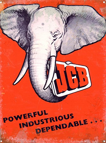 JCB Powerful, Industrious, Dependable Blechschild rot (40x30cm)