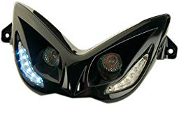 Optik Nitro / Aerox R8 Halogen 2x20W + LEDs - schwarz