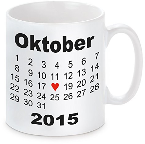 Herzbotschaft Tasse mit Motiv Modell: Herztag Kalender