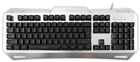 White Shark Gladiator Teclado Gaming de Metal con Cable USB Retroiluminado LED, 104+12 Fn Teclas, Gaming Keyboard, Mac y PC