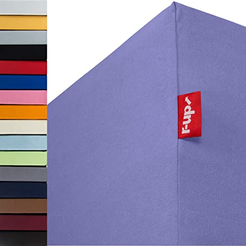 r-up Beste Spannbettlaken 180x200-200x220 bis 35cm Höhe viele Farben 95% Baumwolle / 5% Elastan 230g/m² Oeko-TEX stressfrei auch für Boxspringbetten (lila)