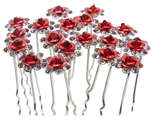 Hustar RYKH Red rose hair accessories, Acrylic