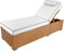 RS Trade Sonnenliege Verona High Natur - Outdoor Liege mit beständigem Poly-Rattan-Geflecht - verstellbare Rückenlehne – extra hoch & breite Liegefläche - inkl. Kopfteil und 12 cm Auflage