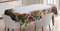 ABAKUHAUS Weihnachten Tischdecke, Dressed Weihnachtsbaum, Schmutzabweisend Pflegeleicht Waschbar Druck Mit Klaren Farben ohne Verblassen, 140 x 200 cm, Weiß Grün Rot