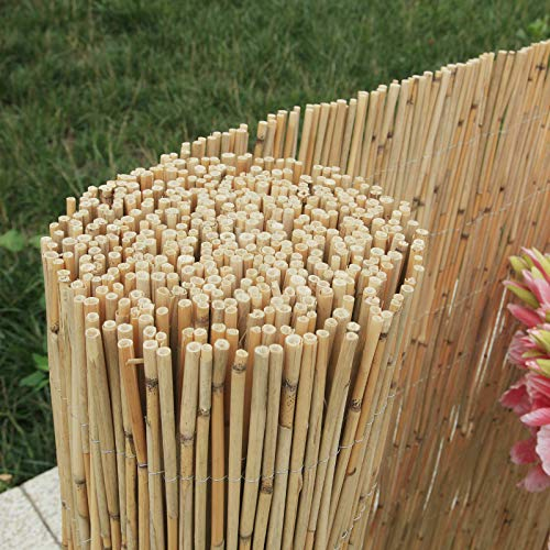 Enjoy-Quality Schilfrohrmatte - Höhe 90 cm x Länge 600 cm - Schilfmatten, Strohmatte - Sicht-, Wind- Sonnenschutz, Blende als Deko für Garten Terasse Balkon Zaun