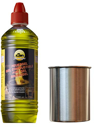 Moritz Starter Set 3 x 1000 ml Brenngel + 3X Edelstahldose 500 ml für Brenner Kamin Ofen Sicherheitsbrenner Brennpaste