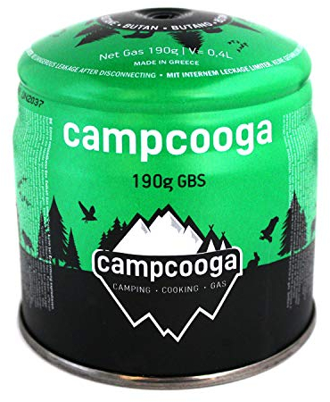 campcooga 1x Stechkartusche 190g Butangas für Kocher, Lampen, Bunsenbrenner... (1x 190g Stechkartusche)