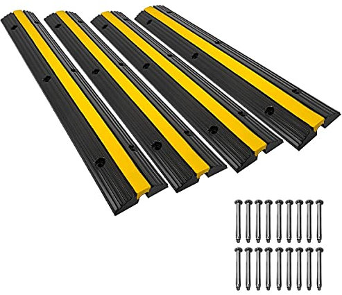 Speedmax Cable Protector Ramps with 24 Bolts 4 Pack of 1 Channel 6600Lbs Load