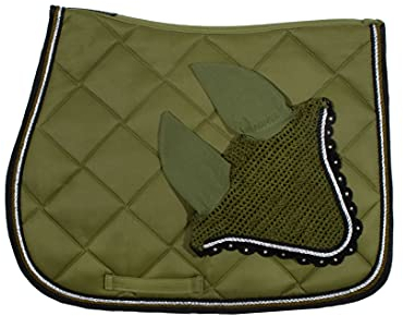 WAGNER VS/Spring Schabracke mit Fliegenhaube und Strass-Steinen Olive-SCHWARZ