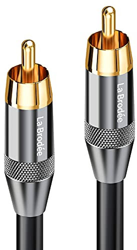 La Brodée Subwoofer Cable - Cinch RCA Digital Coaxial Cable - Gold-Plated Connectors - Audio Cables - Subwoofer AV Receiver Amplifier Home Cinema (M TO M 3M)