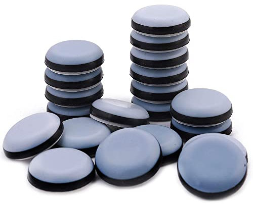 16 Patines de Muebles, Patines de teflón autoadhesivos para Muebles de protección, Redondos, Patines de Silla, para sofá, Oficina, Mesa, sillón (25 mm)