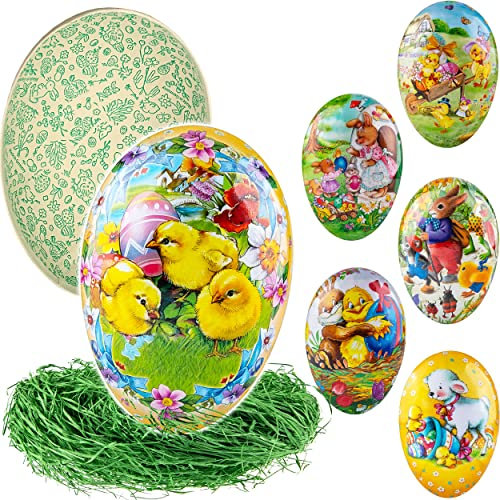 alles-meine.de GmbH 10 Stück Ostereier + Ostergras/Eier zum befüllen Anzahl frei wählbar 15 cm - Osterhase & Osterküken - Füll - Pappei - Deko Pappe Papp Pappeier Dekoei ..