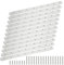 Paquete de 24 soportes rectos planos, 295 x 19 x 2,5 mm, placas de unión planas de acero inoxidable con tornillos, fijación de conector plano para reparación de muebles de madera (plata)