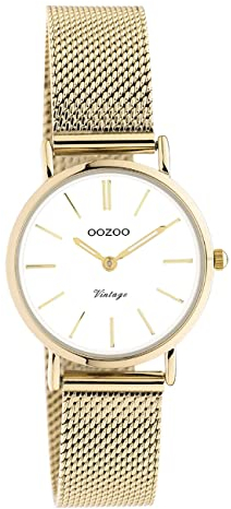 Oozoo Vintage Damen Uhr - Armbanduhr Damen mit 14mm Mesh Armband - Analog Damenuhr in rund C20231
