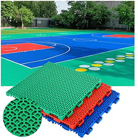 Sportboden Modulare Ineinandergreifende Bodenfliesen, Laufsteg-Stadion-Spielplatz-Plastiksport-Boden-Matten-wetterfester Spleiß-Bodenbelag, Anpassbar (Color : Red, Size : 1PCS)
