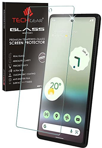 TECHGEAR Protection Écran en Verre Trempé Compatible avec Google Pixel 6a, Protecteur d'Écran en Verre Trempé [2.5D Bord Arrondi] [Dureté 9H] [Clair Crystal] [Anti Rayures] [Sans Bulles]