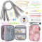 Aeelike Circular Knitting Needles Set 80cm, Metal Circular Needles for Knitting, Long Cable Round Needles Set with Case, Double Pointed Needles Circular Knitting Pins, Knitting Starter Kit for Adults