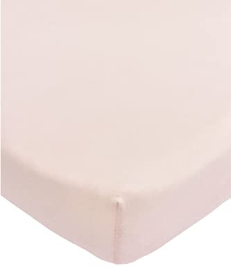 Meyco Baby Uni Spannbettlaken für die Laufgittermatratze (Bettlaken mit weicher Jersey-Qualität, aus 100% Baumwolle, perfekte Passform durch Rundum-Gummizug, atmungsaktiv, Maße: 75 x 95cm), Soft Pink