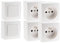 Zenitech - Juego de 2 interruptores + 4 bases de superficie blancas 16A - Gama Presto