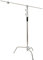 Lfhelper Schwerlast Lichtstativ Licht Reflektor C Stativ C-förmiger Ständer 149-330cm verstellbar, 100% Edelstahl mit 127cm Galgenarm Boom Arm für Fotostudio Aufnahmestudio Softboxen Regenschirm