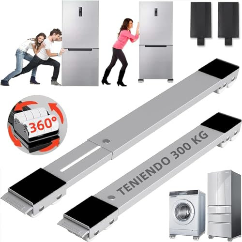 Base pour réfrigérateur avec roulettes, support de meubles avec roues et frein, roulettes mobiles réglables, base mobile portable pour divers appareils électroménagers, charge 300 kg