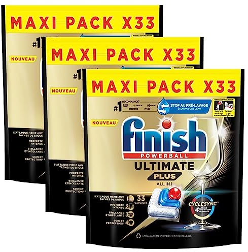 Finish Capsule lavabili in lavastoviglie, 3 confezioni da 33 capsule