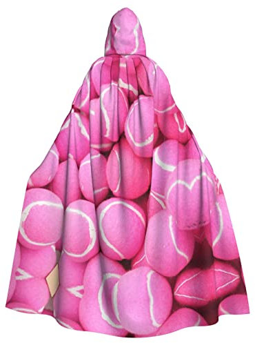 Hellrosa Tennisbälle Unisex Kapuze Halloween Umhang Cosplay Halloween Weihnachten Verkleidung Kostüme für Erwachsene