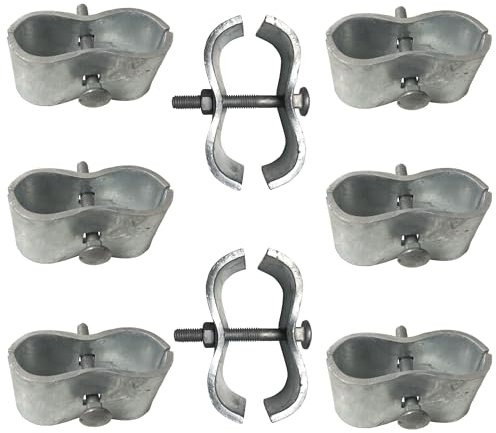 PetPalace Chain Link Fence Panel Clamps, Dog Kennel Panel Clamps for Round Pipe 1-3/8/32mm Diameter, Saddle Clamp, Kennel Clamp