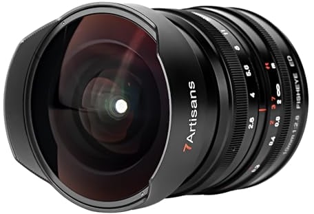 7artisans 10mm F2.8 Full Frame Ultra Wide Angle Fisheye Lens 178°Manual Focus Compatible for Fujifilm G Mount.Black