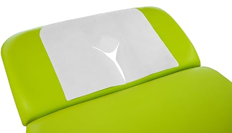 100 Stück – XXL Papier (50 gsm, kompostierbar) - Hygieneüberzug/Nasenschlitztücher/Gesichtsauflagen für Massageliegen mit Nasenschlitz, 40 x 30 cm, Y Universalpassform für Massage- und Therapieliegen