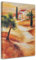 Feeby Leinwandbild - Bilder Wohnzimmer - Landschaft Toskana Orange - 60x80 1tlg - Deko Schlafzimmer - Wanddekoration - Aesthetic - Groß Moderne Bild - Foto auf Leinwand