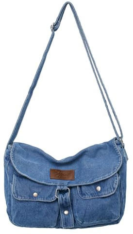Extolove Denim Messenger Bag Y2K Jeans Geldbörsen für Damen Denim Schultertasche Crossbody Handtaschen