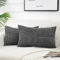 FDTERN 2er Set Dunkelgrau Kordsamt Kissenbezug 30x60CM Weich Moderne Dekorative Kissenbezüge Kissenhülle Dekokissenbezug Sofakissen Dekokissen Boho Deko für Sofa Schlafzimmer Wohnzimmer Balkon
