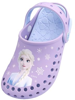 ELSA Clogs Gummischuhe für Mädchen |Sandalen Badeschuhe Eiskönigin 2, 1-4 Jahre (Lila, EU Schuhgrößensystem, Kleinkind, Damen, Numerisch (von/bis), M, 25, 26)
