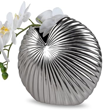 Formano 1 Stück Vase 22x22cm Matt/Silber aus Keramik - Dekoration für EIN schönes Zuhause