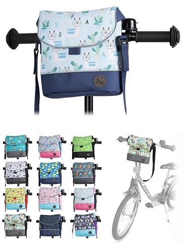 BAMBINIWELT Kinder Lenkertasche – Fahrradtasche für Kinder, Laufradtasche & Lenkerkorb mit Schultergurt – kompatibel mit Puky, Woom & Roller – wasserabweisend & robust, Farbe: Modell 28