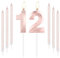 mciskin Rose Gold 12 Birthday Candles-Number 12 Candle for Cake with Long Thin Candles Set, Rose Gold Cake Topper for Girl 12th Birthday Decorations Supplies,12th Wedding Anniversary Decorations