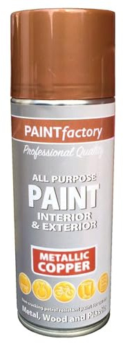 PF Metallic Copper Spray Paint 400ML - High Gloss Shimmering Finish | Excellent Coverage & Adhesion | Paint Factory Speciality Coating Spray Paint | Interior & Exterior Use