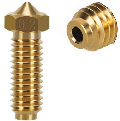 Kobra 3 Messingdüse, 0,2–1,0 mm, Multi-Size Upgrade, hohe Durchfluss, Vulkandüse, hohe Temperatur, hohe Härte, verschleißfeste Düse für Anycubic Kobra 3 Düsen Hot End Kit (0,2 mm)