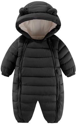 Happy Cherry Combinaison de Neige Bébé Fille Barboteuse Hiver à Capuche Coupe-Vent Grenouillère en Duvet Bébé Garçon 18-24 mois
