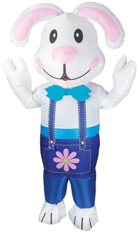 Wicked Costumes Adult Inflatable Easter Bunny Fancy Dress Costume – Funny Rabbit Inflatable Mascot Outfit – One Size