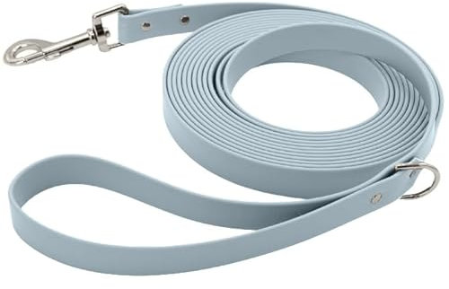 Petbo 10m Biothane Schleppleine mit Handschlaufe | Extra Bequeme 19mm Breite für mittelgroße & große Hunde | weich + leicht zu säubern | Hundeleine mit 10 Meter Länge (Pastell-Blau - Biothane)